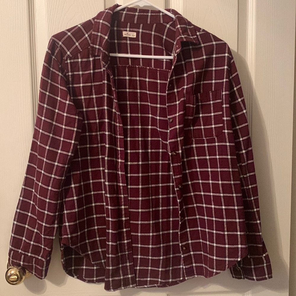 Hollister Maroon Flannel
